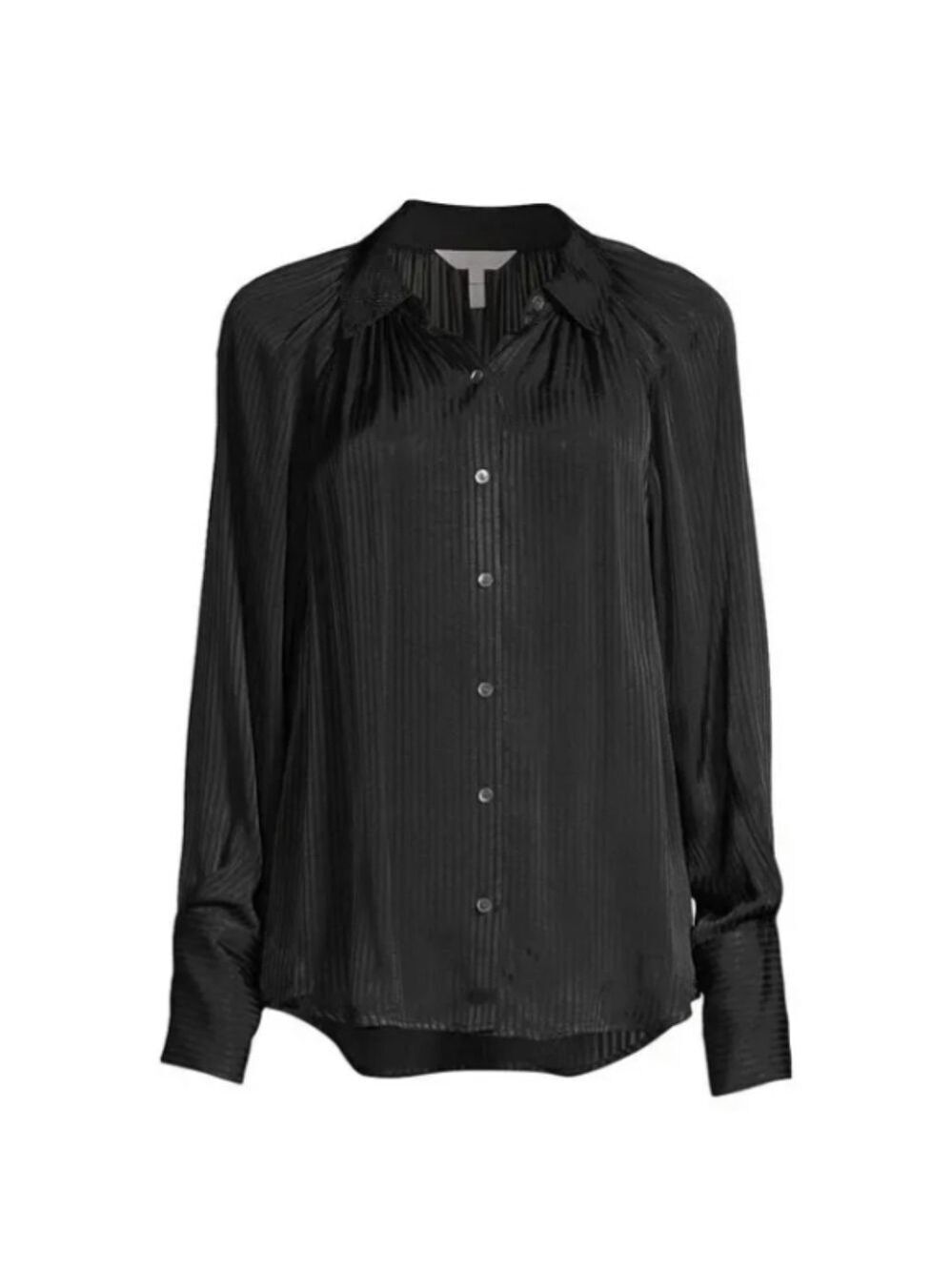 Rebecca Taylor Shadow Stripe Blouse in Black